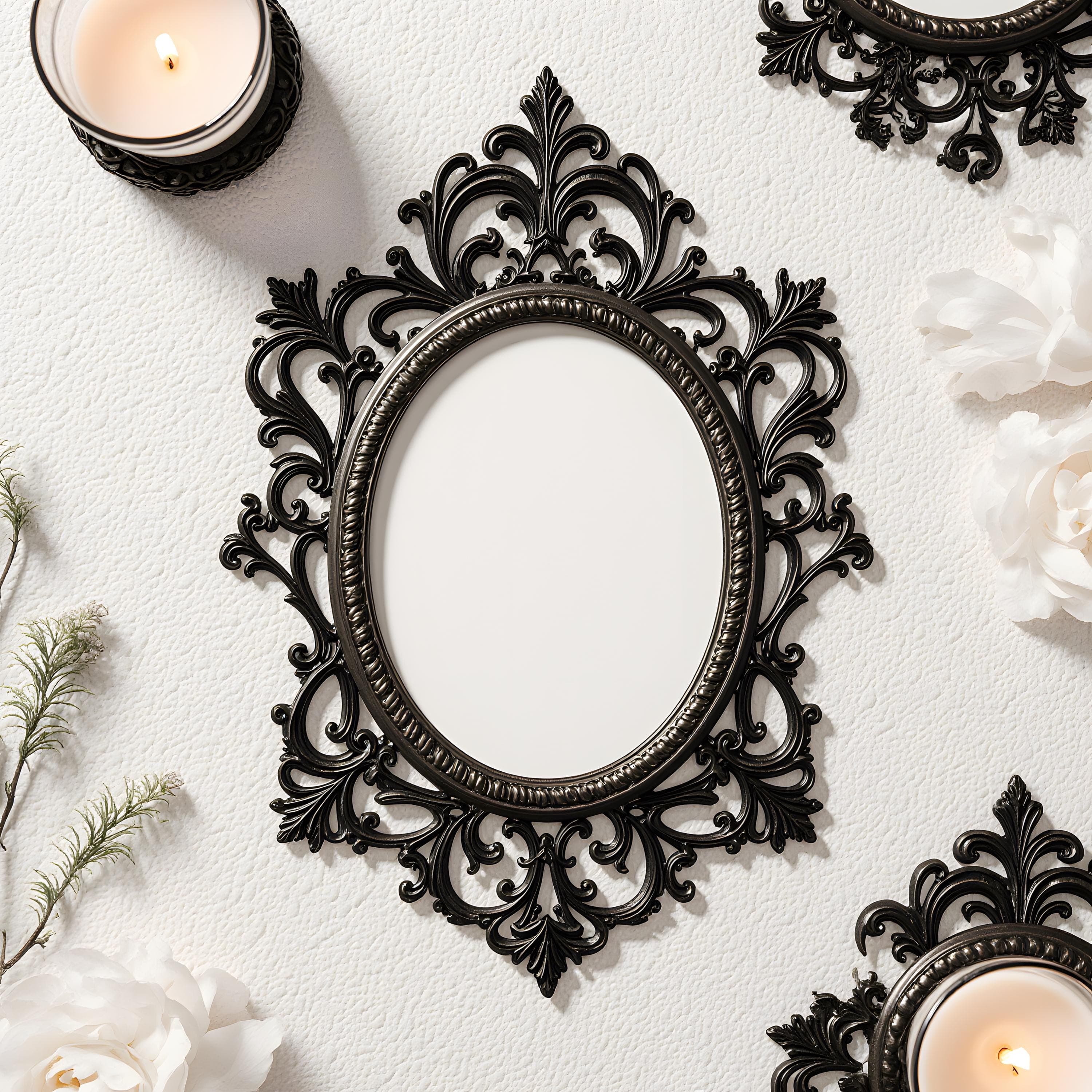 Gothic Wedding Card Mockup | Dark Wedding Invitation Template | Victorian Gothic Invite PSD | Ornate Wedding Card Design