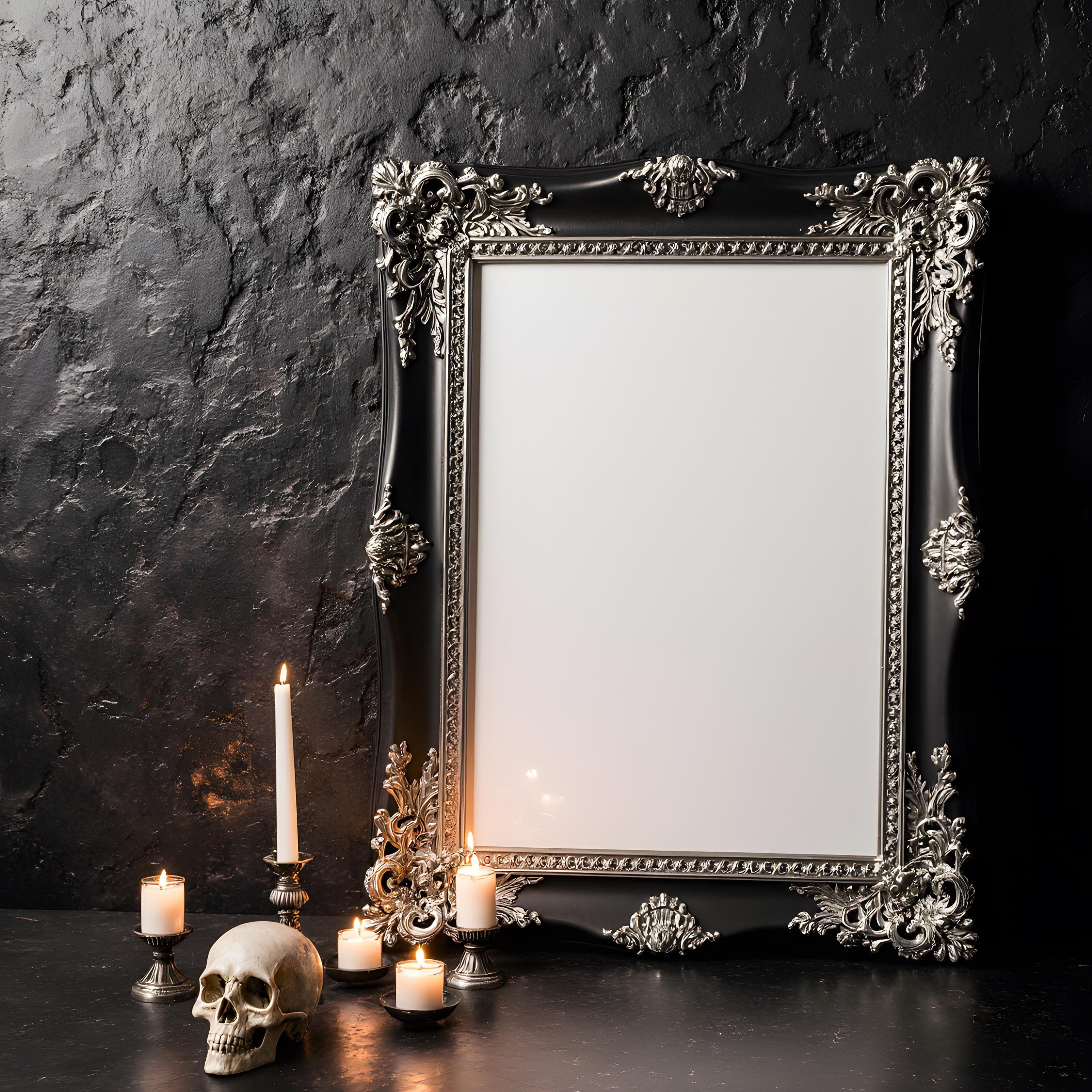 Luxurious Gothic Frame Mockup | Digital Wall Art PSD | Elegant Poster Frame | Gothic Frame Template | Mockup Display - view 2