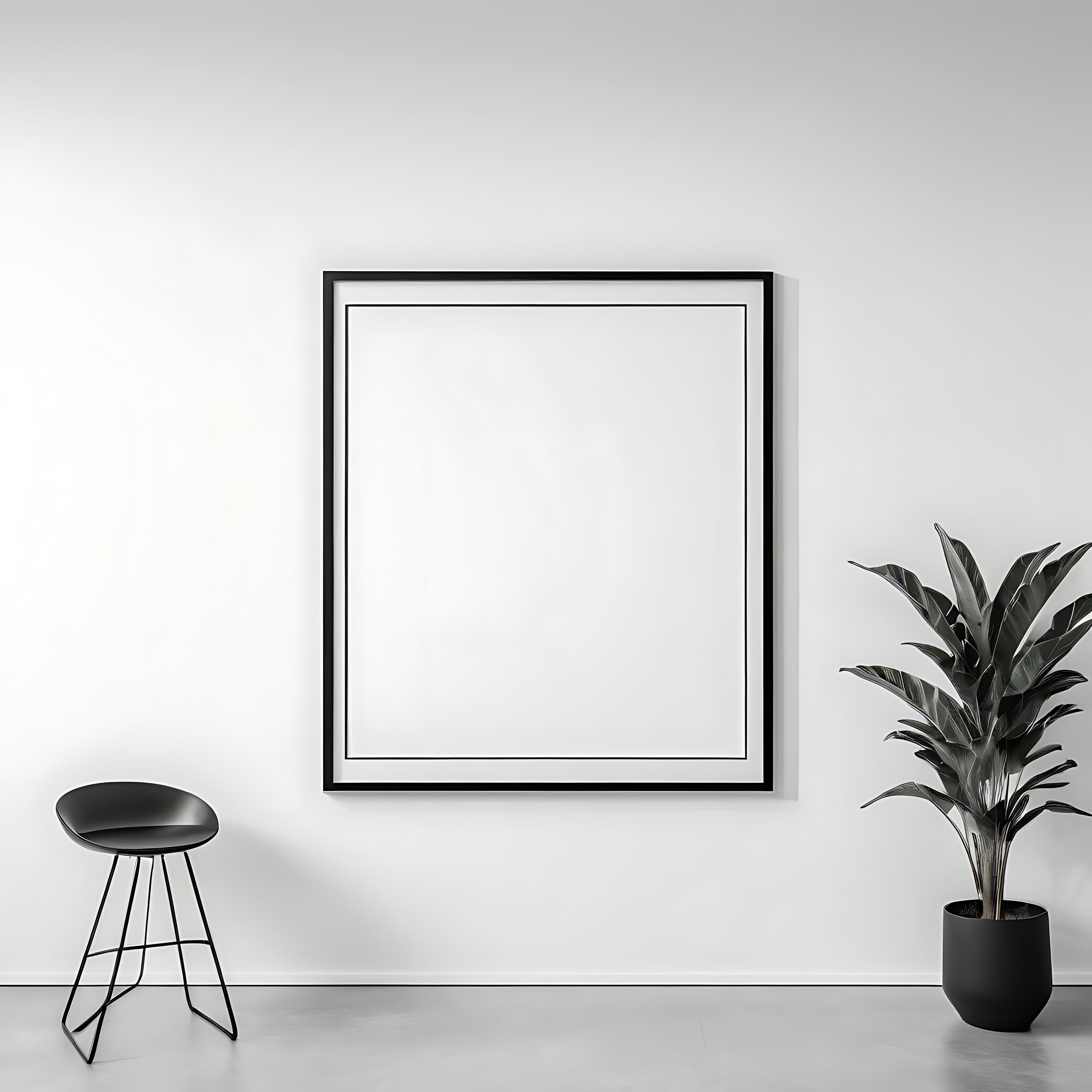 Minimalist Frame Mockup | Thin Black Frame | Minimalist Mockup | Thin Frame| Black Frame | Wall Art Mockup | Frame Template | Digital Mockup