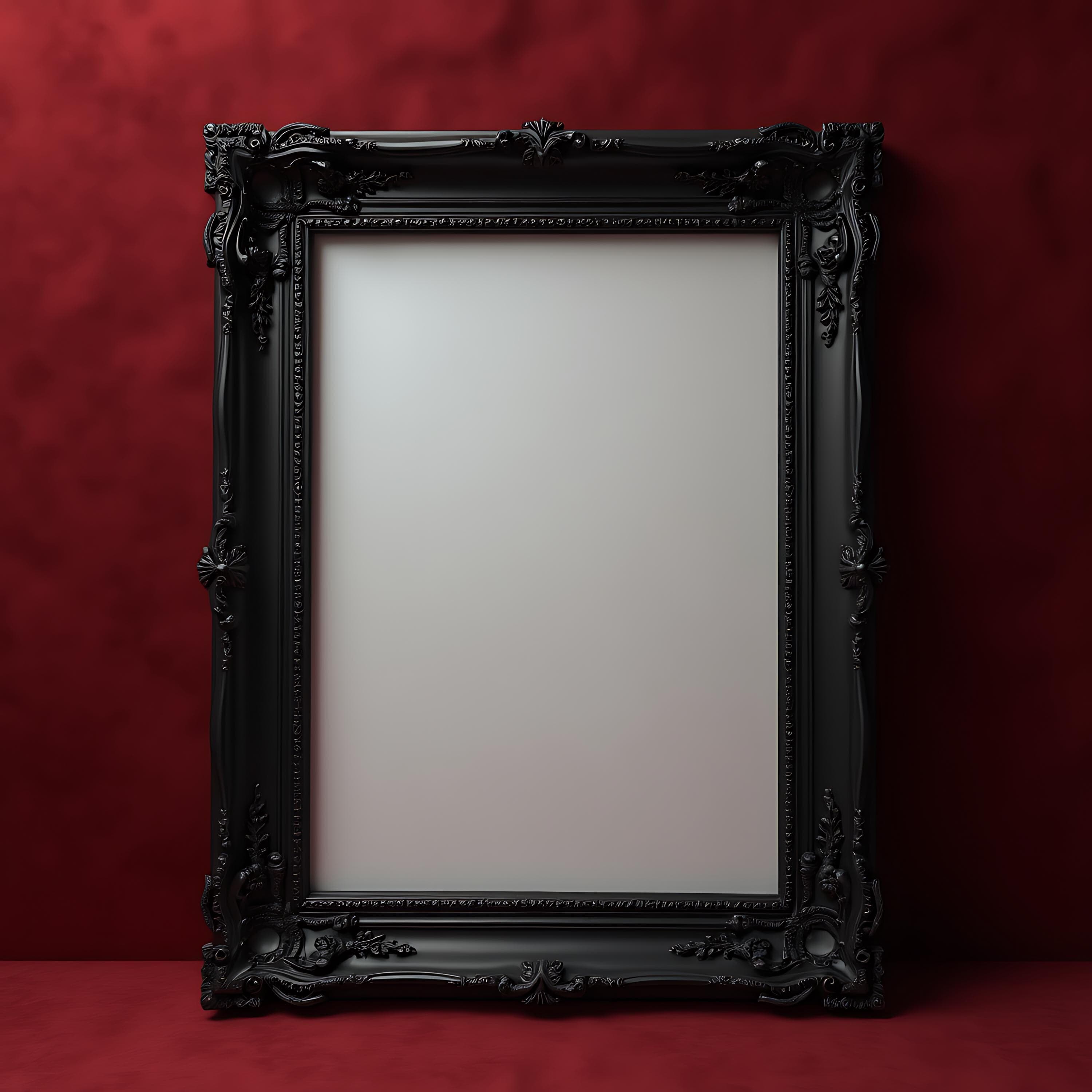 Black Gothic Frame Mockup | Dark Frame Mockup | Gothic Frame Mockup | Picture Frame | Artwork Frame Mockup | Digital Frame Mockup PSD Frame
