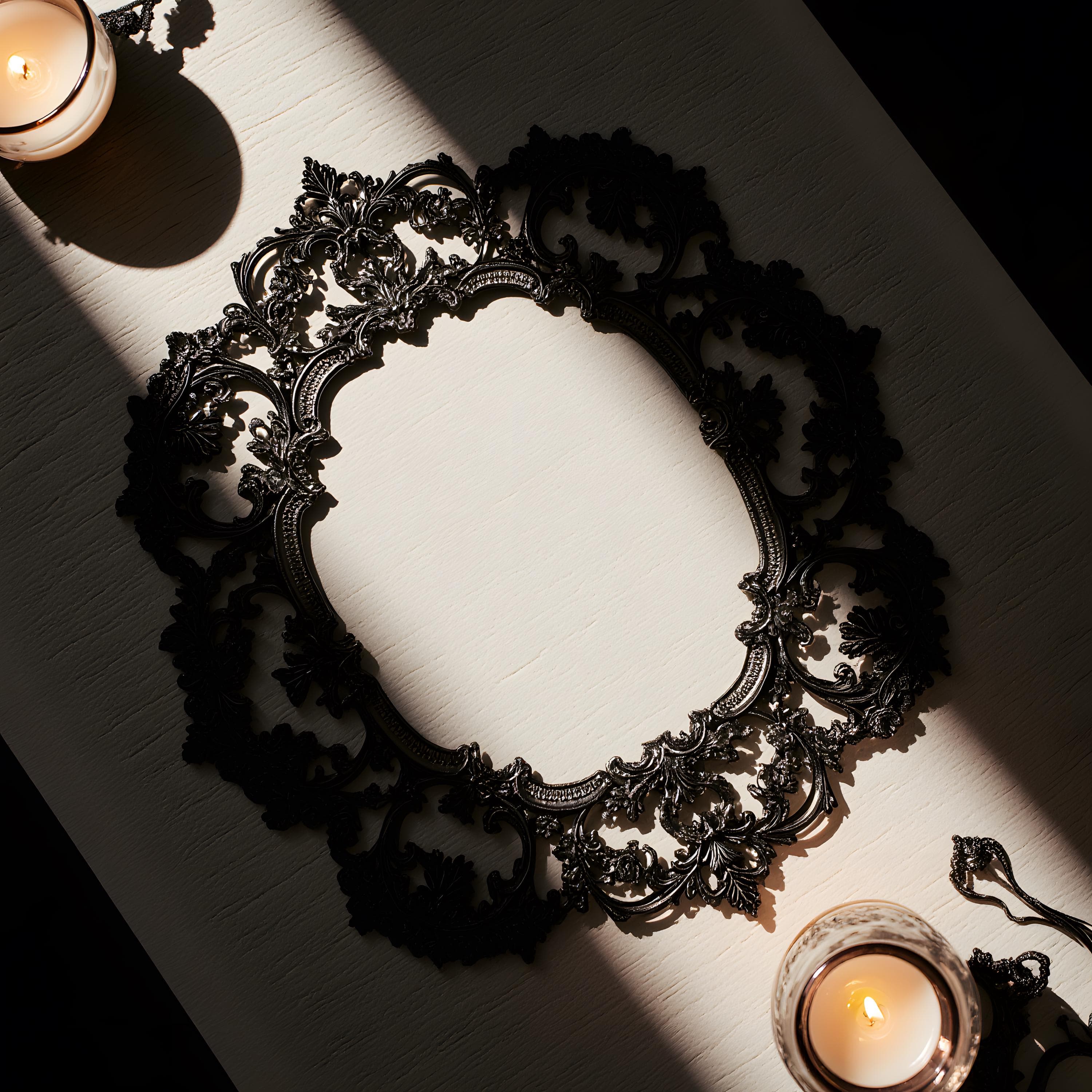 Gothic Wedding Card Mockup | Dark Wedding Invitation Template | Victorian Gothic Invite PSD | Ornate Wedding Card Design - view 2