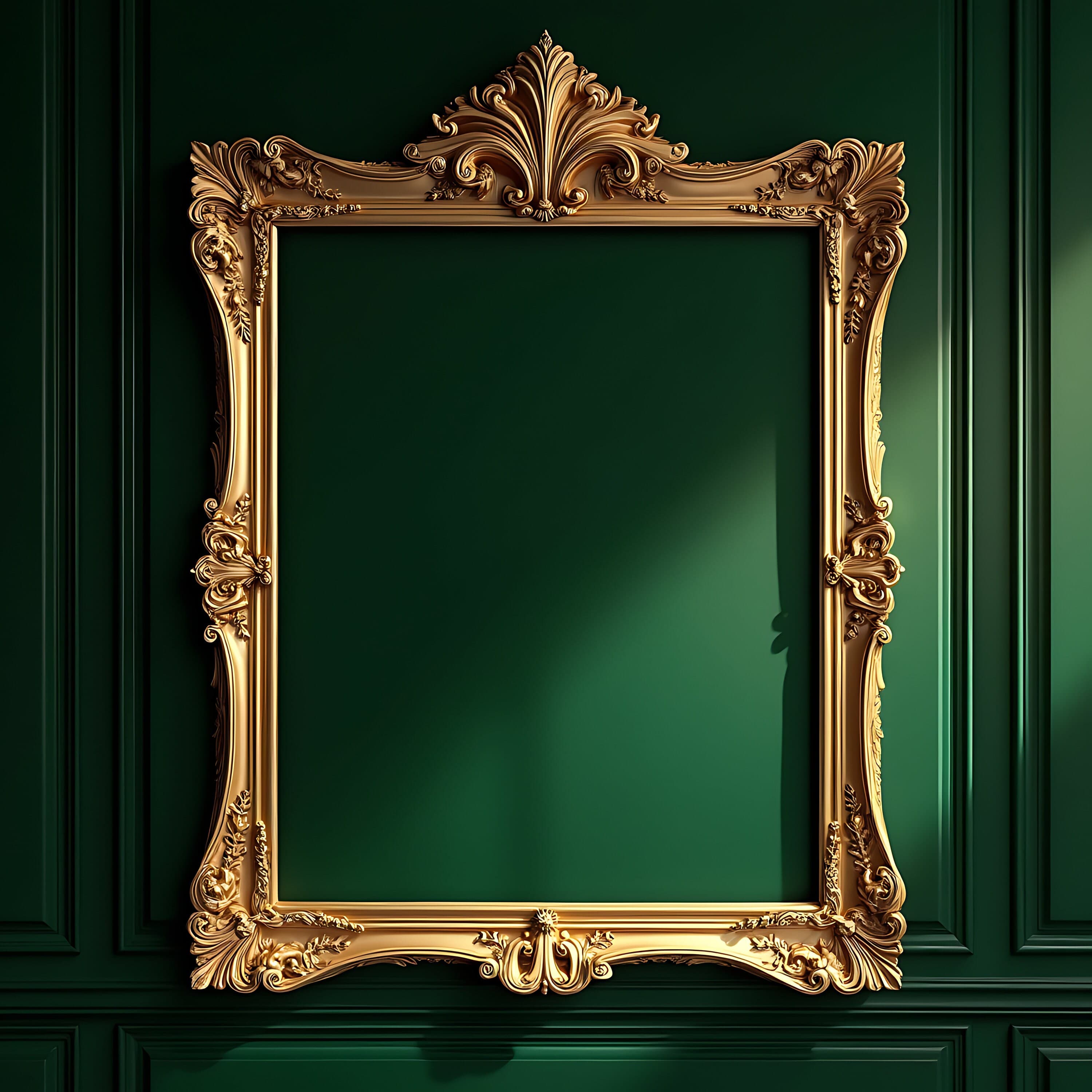 Exotic Wall Art Frame Mockup | Ornate Frame | Poster Mockup | Victorian Frame | Baroque Frame | Frame Mockup | Gold Frame | Framed Art | Art - view 2