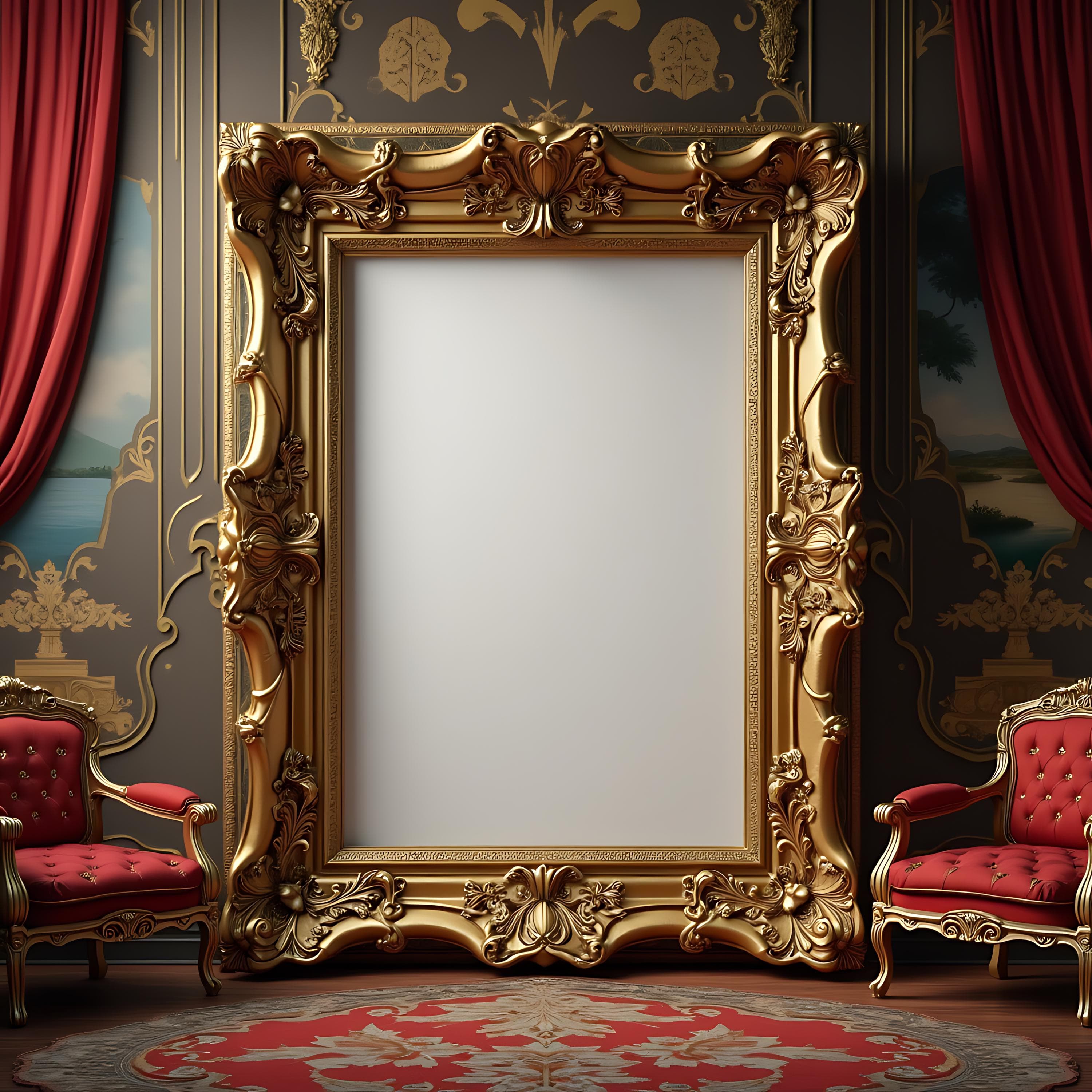 Baroque Vintage Wall Art Frame Mockups | Poster Frame Mockup | Antique Frame Mockup | PSD Frame Mockup | Digital Frame | Frame | PSD Mockups