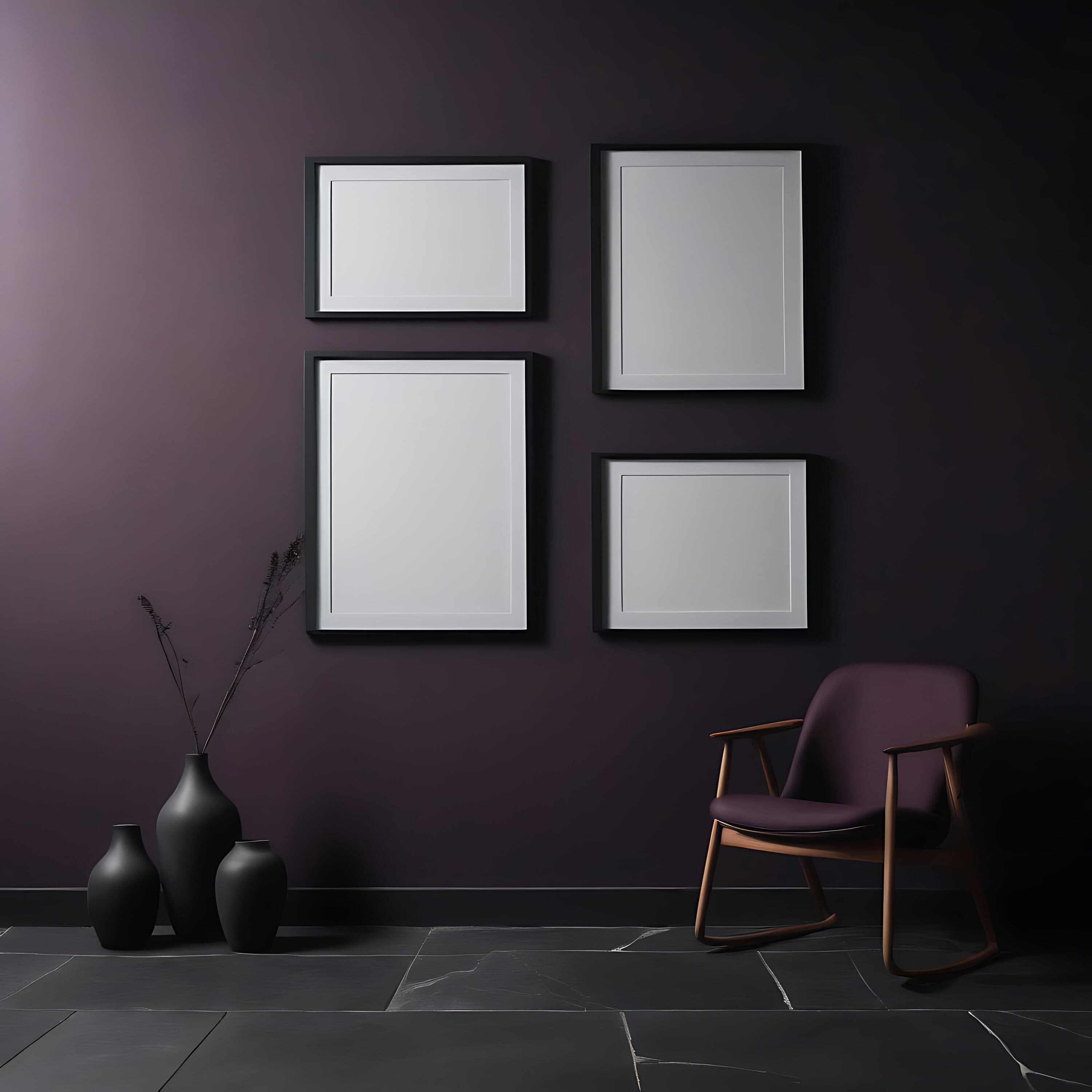 Set of Black Frame Mockups | Digital Frame | Simple Mockup | Frame Mockup PSD | Print Frame Mockup | Interior Frame | Vertical Mockup |Frame