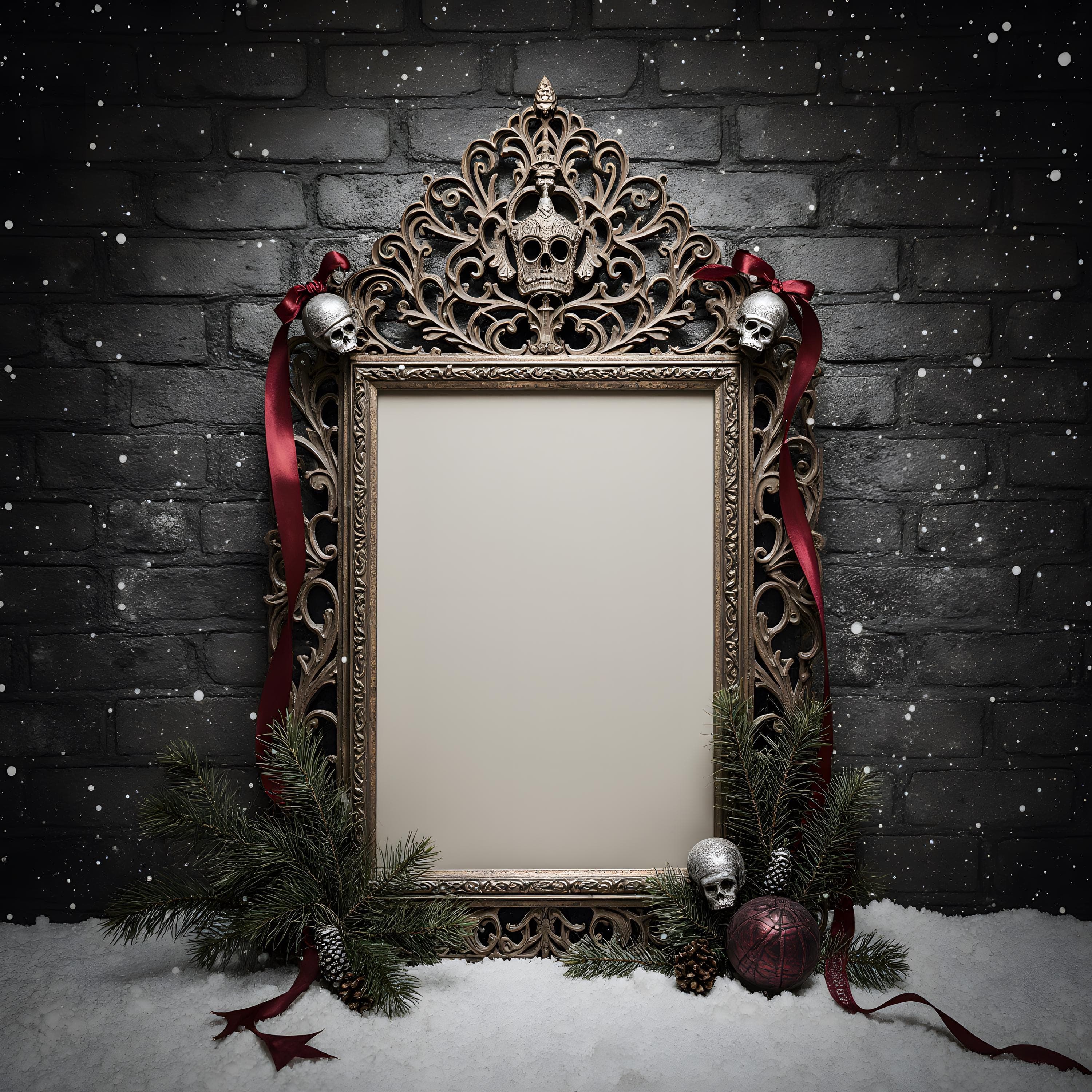 Dark Gothic Poster Mockup | Gothic Art Mockup | Poster Mockup | Spooky Holiday Wall Art Mockup | Dark Frame Mockup | PSD Frame Mockup |